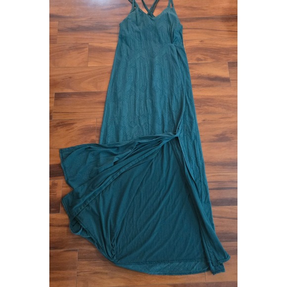 Athleta Textured Crisscross Double Strap Maxi Dress Women's Size Small 57" Long - Picture 2 of 6